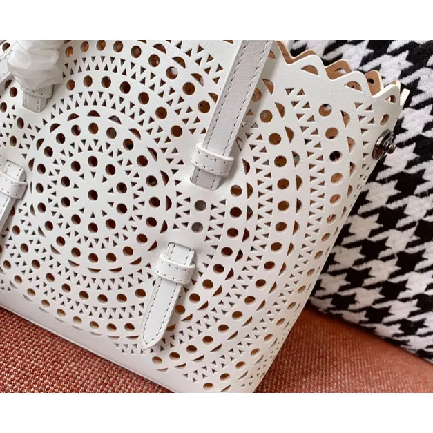 Leather  Hollow out Tote Bag