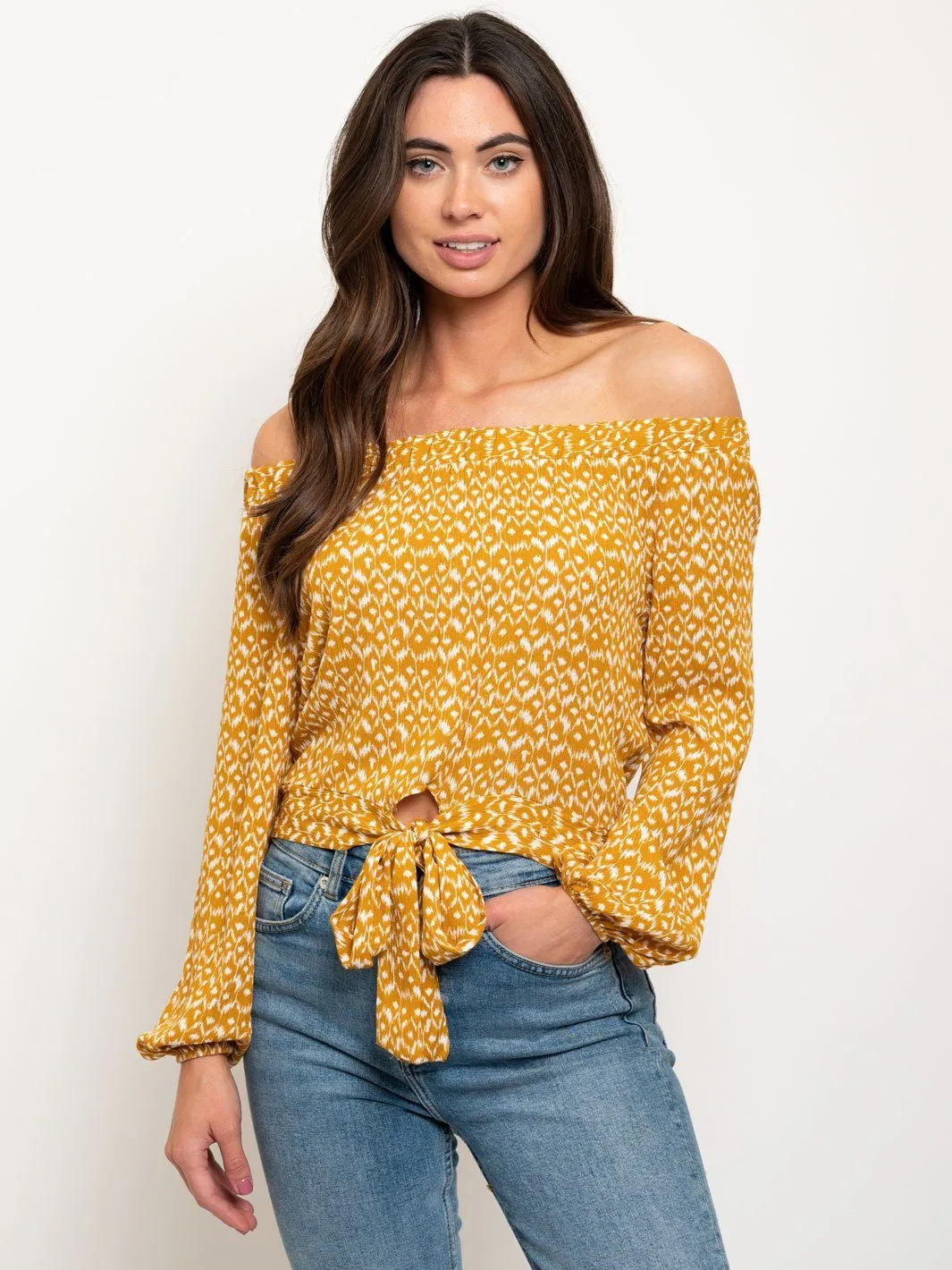 WOMEN'S OFF SHOULDER LONG SLEEVE TOP